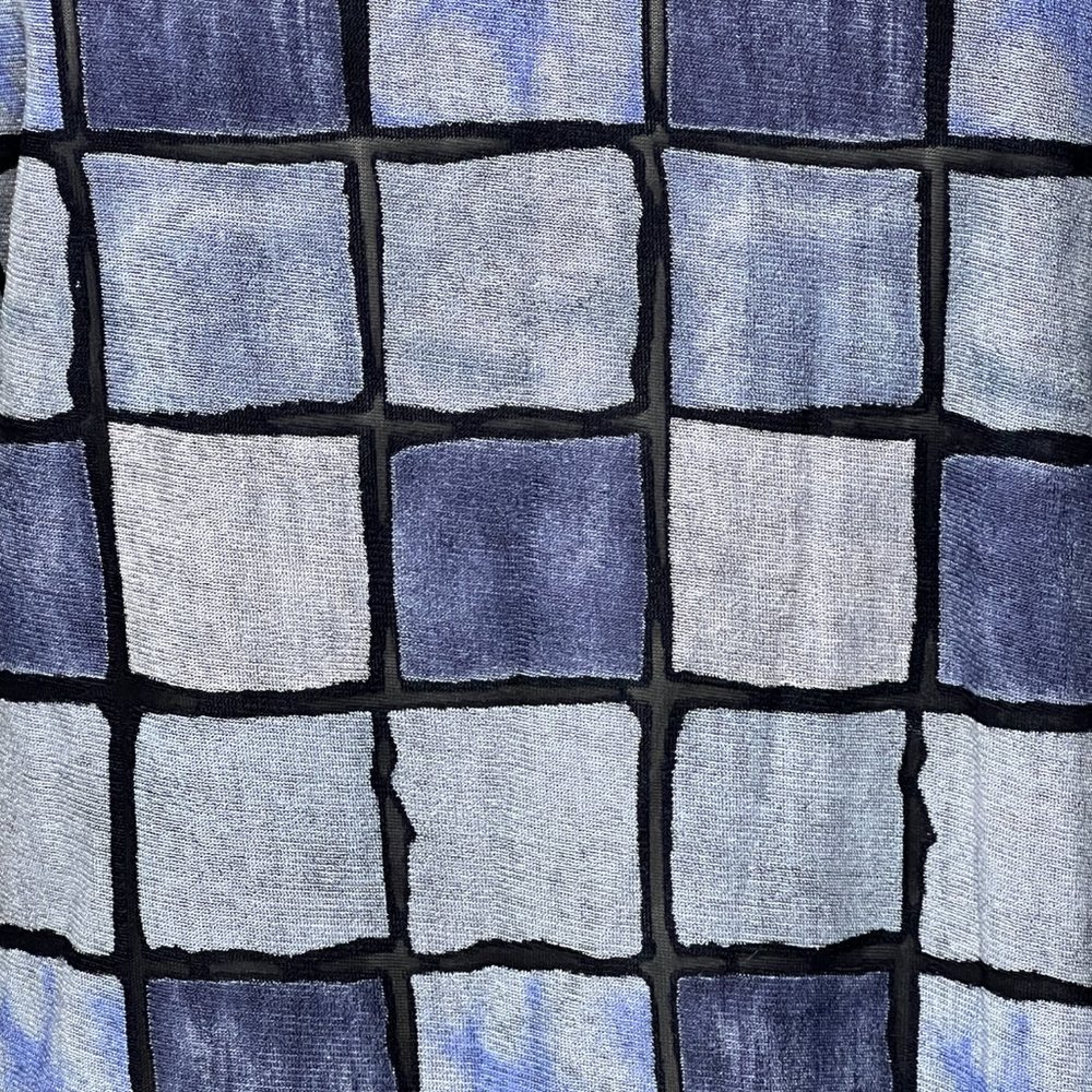 Devore Top With Multicolor Blue Squares - image 5